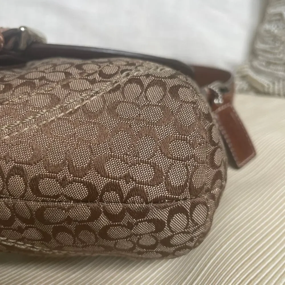 Rare Coach Soho Mini Brown Signature Flap Bag | 12303 Jacquard & Leather Y2K